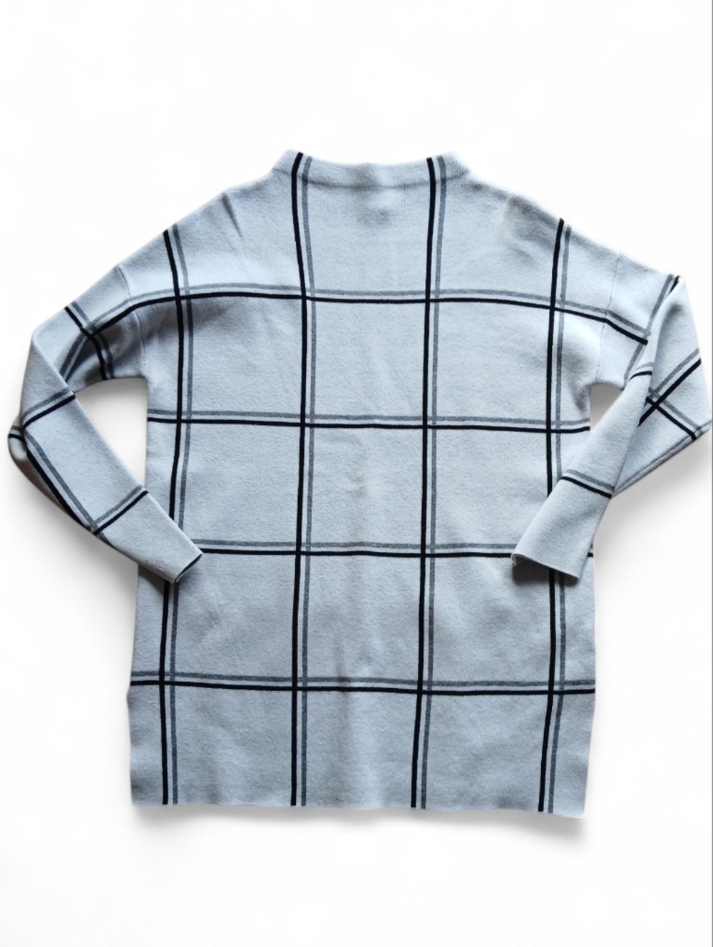 Jones & Co Women's Size Medium Light Cream Windowpane Knit Sweater